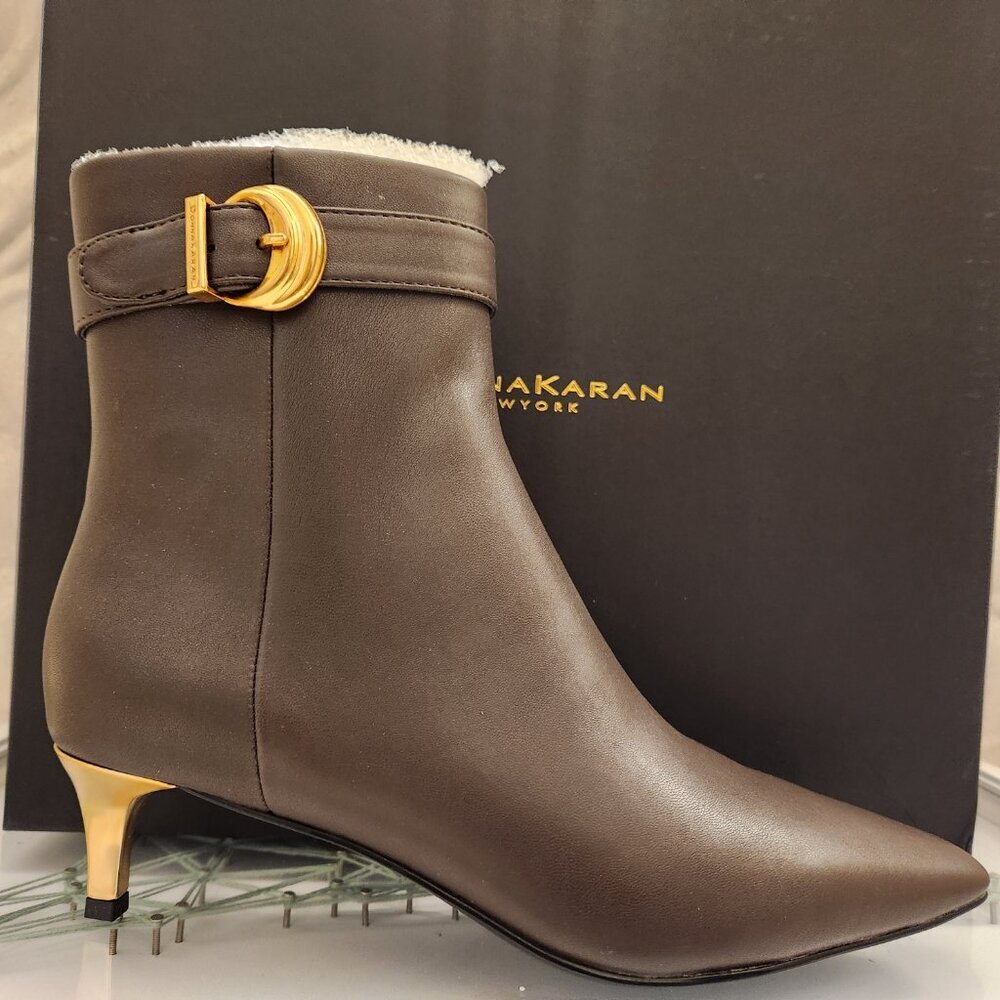 The Donna Karan New York Clari Booties. Brown. Leather. NIB. Size: various